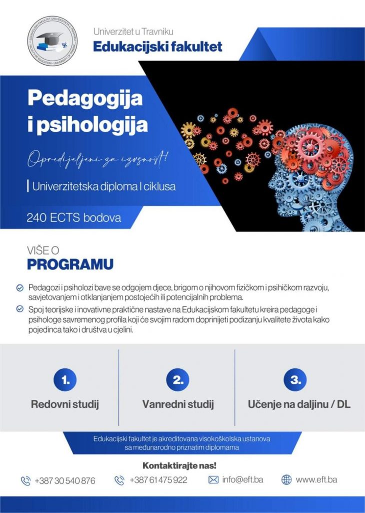 Studij Pedagogije i psihologije na Edukacijskom fakultetu